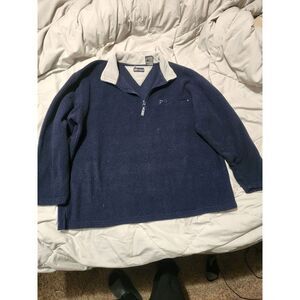 Vintage Mens Faded Glory Quarter Zip Navy Pullover‎ Size Medium
